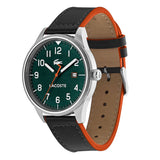 Lacoste Continental Green Dial 2 Tone Leather Strap Watch for Men - 2011019