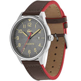 Lacoste Continental Gray Dial 2 Tone Leather Strap Watch for Men - 2011020