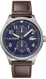 Lacoste Continental Blue Dial Brown Leather Strap Watch for Men - 2011040
