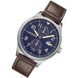Lacoste Continental Blue Dial Brown Leather Strap Watch for Men - 2011040