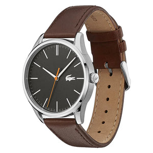 Lacoste Vienna Black Dial Brown Leather Strap Watch for Men - 2011045