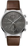 Lacoste Madrid Gray Dial Brown Leather Strap Watch for Men - 2011066