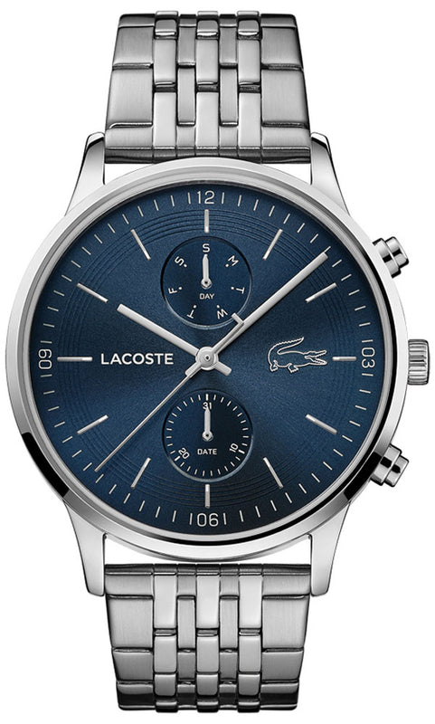 Lacoste Madrid Blue Dial Silver Steel Strap Watch for Men - 2011067