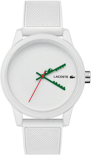 Lacoste 12.12 White Dial White Silicone Strap Watch for Men - 2011069