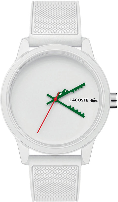 Lacoste 12.12 White Dial White Silicone Strap Watch for Men - 2011069