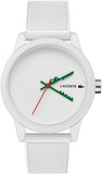 Lacoste 12.12 White Dial White Silicone Strap Watch for Men - 2011069