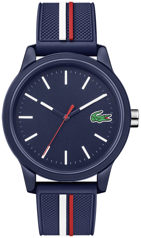 Lacoste 12.12 Blue Dial Two Tone Silicon Strap Watch for Men - 2011070