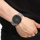 Lacoste Boston Black Dial Silver Steel Strap Watch for Men - 2011079