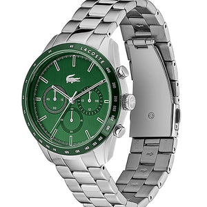 Lacoste Boston Green Dial Silver Steel Strap Watch for Men - 2011080