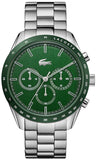 Lacoste Boston Green Dial Silver Steel Strap Watch for Men - 2011080