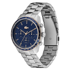 Lacoste Boston Blue Dial Silver Steel Strap Watch for Men - 2011081