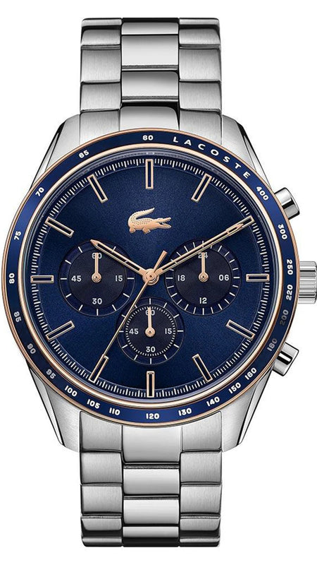 Lacoste Boston Blue Dial Silver Steel Strap Watch for Men - 2011081