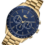 Lacoste Boston Blue Dial Gold Steel Strap Watch for Men - 2011096