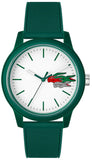 Lacoste 12.12 White Dial Green Silicon Strap Watch for Men  - 2011135