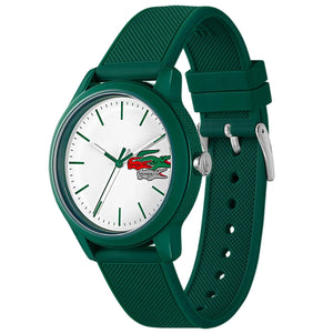 Lacoste 12.12 White Dial Green Silicon Strap Watch for Men  - 2011135