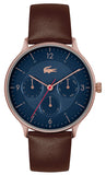 Lacoste Club Blue Dial Brown Leather Strap Watch for Men - 2011141