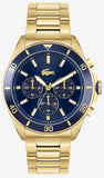 Lacoste Tiebreaker Blue Dial Gold Steel Strap Watch for Men - 2011151