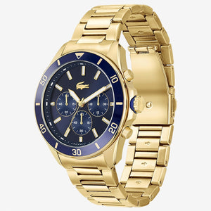 Lacoste Tiebreaker Blue Dial Gold Steel Strap Watch for Men - 2011151