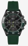Lacoste Tiebreaker Black Dial Green Silicon Strap Watch for Men - 2011153
