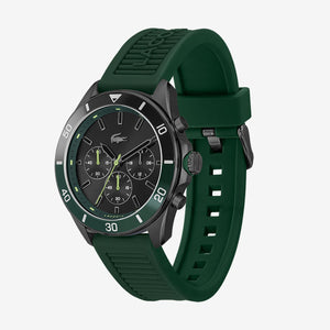 Lacoste Tiebreaker Black Dial Green Silicon Strap Watch for Men - 2011153
