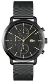 Lacoste Replay Black Dial Black Steel Strap Watch for Men - 2011194