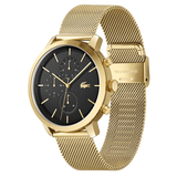 Lacoste Replay Black Dial Gold Steel Strap Watch for Men - 2011195