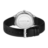 Lacoste Club Black Dial Black Leather Strap Watch for Men - 2011226