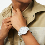 Lacoste 12.12 Silver Dial White Silicone Strap Watch for Men - 2011240