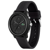 Lacoste 12.12 Black Dial Black Silicon Strap Watch for Men - 2011243