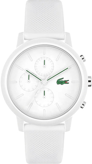 Lacoste 12.12 White Dial White Silicon Strap Watch for Men  - 2011246