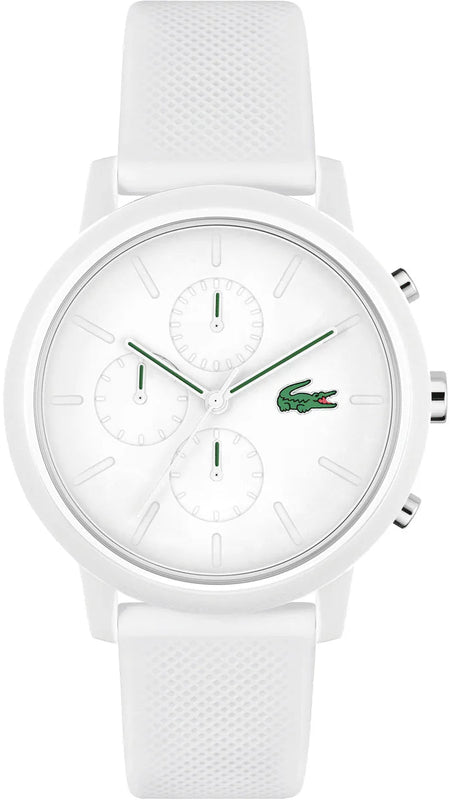 Lacoste 12.12 White Dial White Silicon Strap Watch for Men  - 2011246