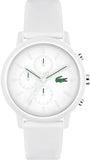 Lacoste 12.12 White Dial White Silicon Strap Watch for Men  - 2011246