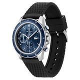 Lacoste Neoheritage Blue Dial Black Silicone Strap Watch for Men - 2011252
