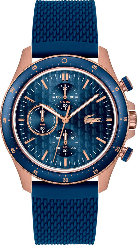 Lacoste Neoheritage Blue Dial Blue Silicone Strap Watch for Men - 2011253