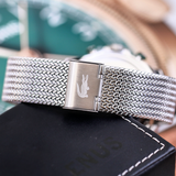 Lacoste Neoheritage Green Dial Silver Steel Strap Watch for Men - 2011255