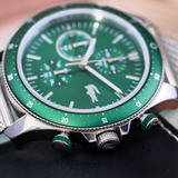 Lacoste Neoheritage Green Dial Silver Steel Strap Watch for Men - 2011255