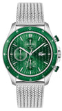 Lacoste Neoheritage Green Dial Silver Steel Strap Watch for Men - 2011255