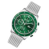 Lacoste Neoheritage Green Dial Silver Steel Strap Watch for Men - 2011255
