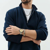 Lacoste Boston Beige Dial Silver Steel Strap Watch for Men - 2011271