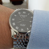 Tissot T Classic Le Locle Powermatic 80 Black Dial Silver Steel Strap Watch For Women - T41.1.483.53