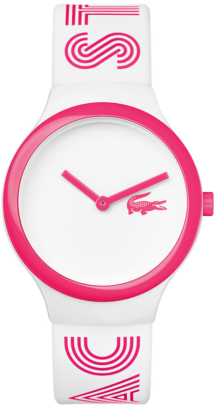 Lacoste Goa White Dial 2 Tone Silicone Strap Watch for Woman - 2020106