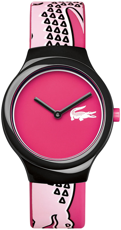 Lacoste Goa Pink Dial Two Tone Silicon Strap Watch for Women - 2020115