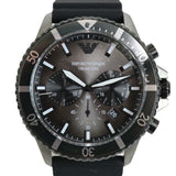 Emporio Armani Diver Chronograph Black Dial Black Silicone Strap Watch For Men - AR11515
