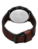 Fossil Machine Brown Dial Brown Leather Strap Watch for Men - FS6101
