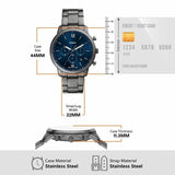 Fossil Neutra Blue Dial Silver Steel Strap Watch for Men - FS6111