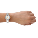 Michael Kors Laney Silver Dial Two Tone Steel Strap Watch for Women - MK4895