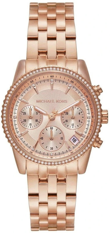 Michael Kors Bryant Rose Gold Dial Rose Gold Steel Strap Watch for Women - MK7531
