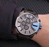 Diesel Mega Chief Chronograph Black Dial Black Nylon Strap Watch For Men - DZ4500