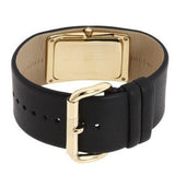 Marc Jacobs Champagne Dial Black Leather Strap Watch for Women - MBM2047