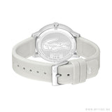 Lacoste 12.12 Silver Dial White Silicone Strap Watch for Men - 2011240